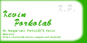 kevin porkolab business card